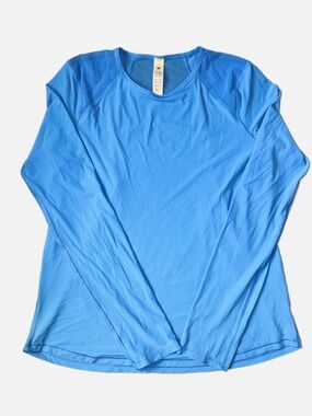 Lululemon Womens Size 6 Aero Blue Sculpt Long Sleeve Mesh Back Stretch Shirt